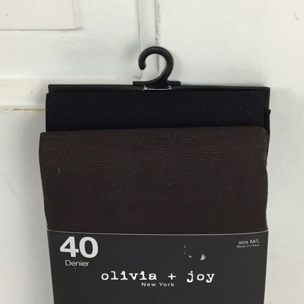 Olivia & Joy Women’s Tights Matte Shaper Tights 2 pair Black Brown Size M/L New